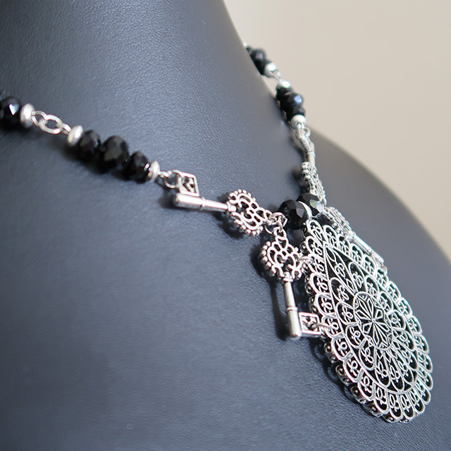Cathedral Keys necklace (side view)